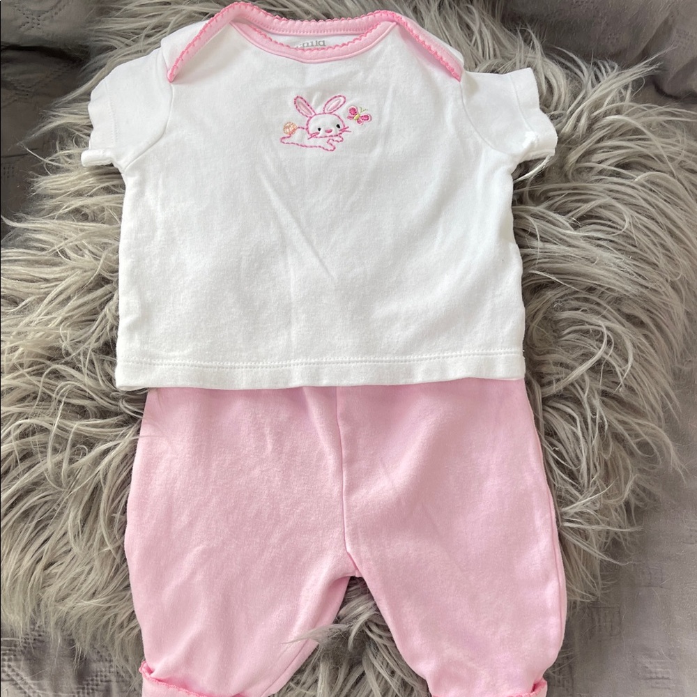 Adorable White and Pink Baby Outfit